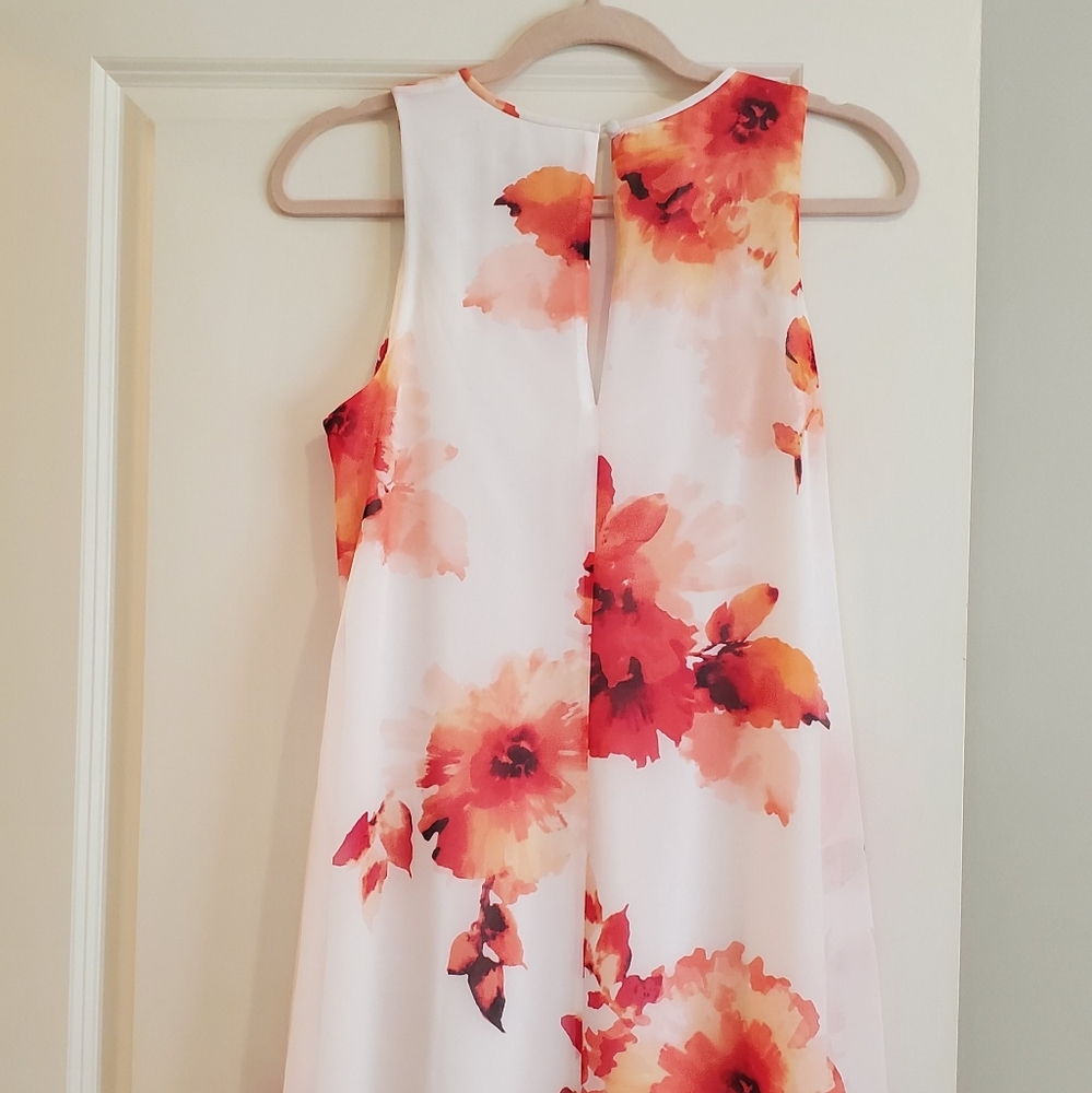 Calvin Klein white flowers dress, size 8